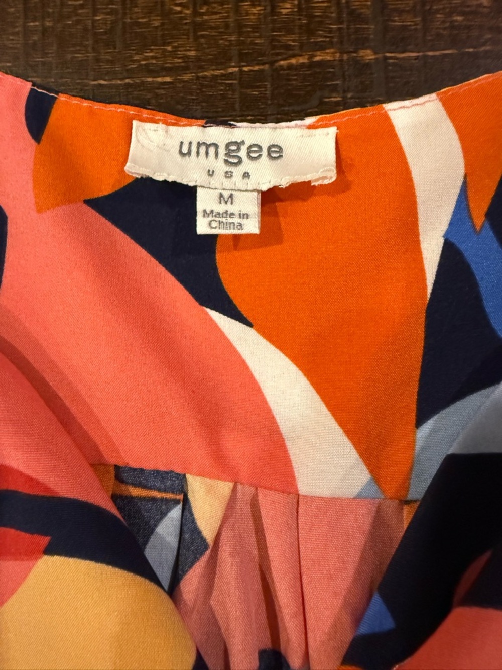 Umgee Abstract Print Blouse M Colorful Boho Top - Picture 3 of 11